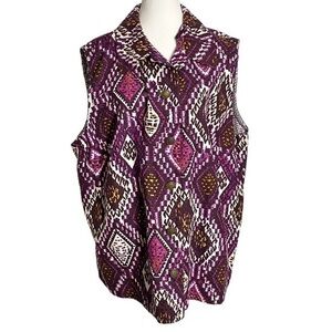 City Blues By Koret Altered Sleeveless Button Down Top/Vest